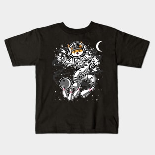 Astronaut Bowling Floki Inu Coin To The Moon Floki Army Crypto Token Cryptocurrency Blockchain Wallet Birthday Gift For Men Women Kids Kids T-Shirt